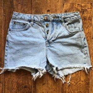TOPSHOP denim cut off shortsfrayed